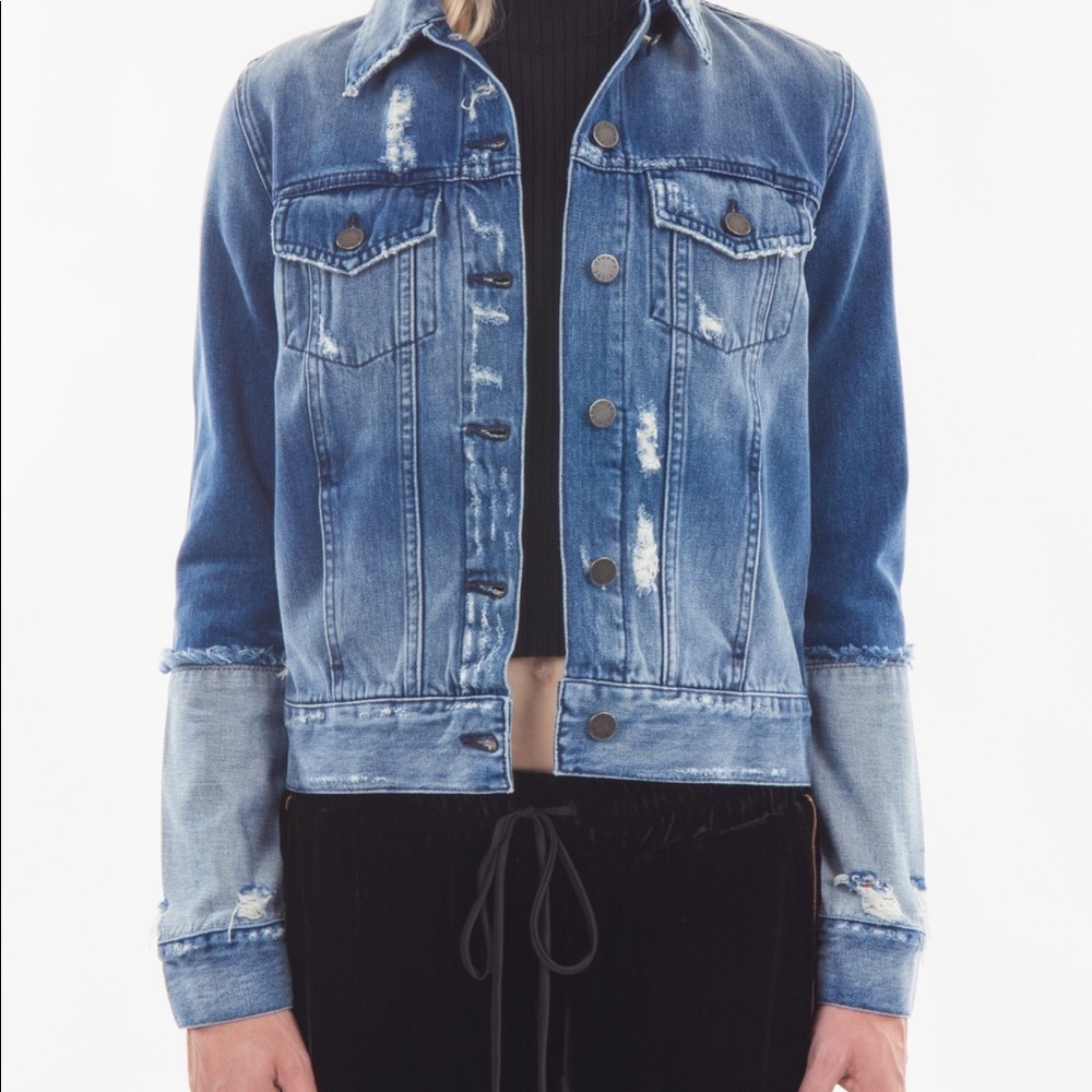 NWOT Eight Dreams Reverse Sleeve Denim Jacket